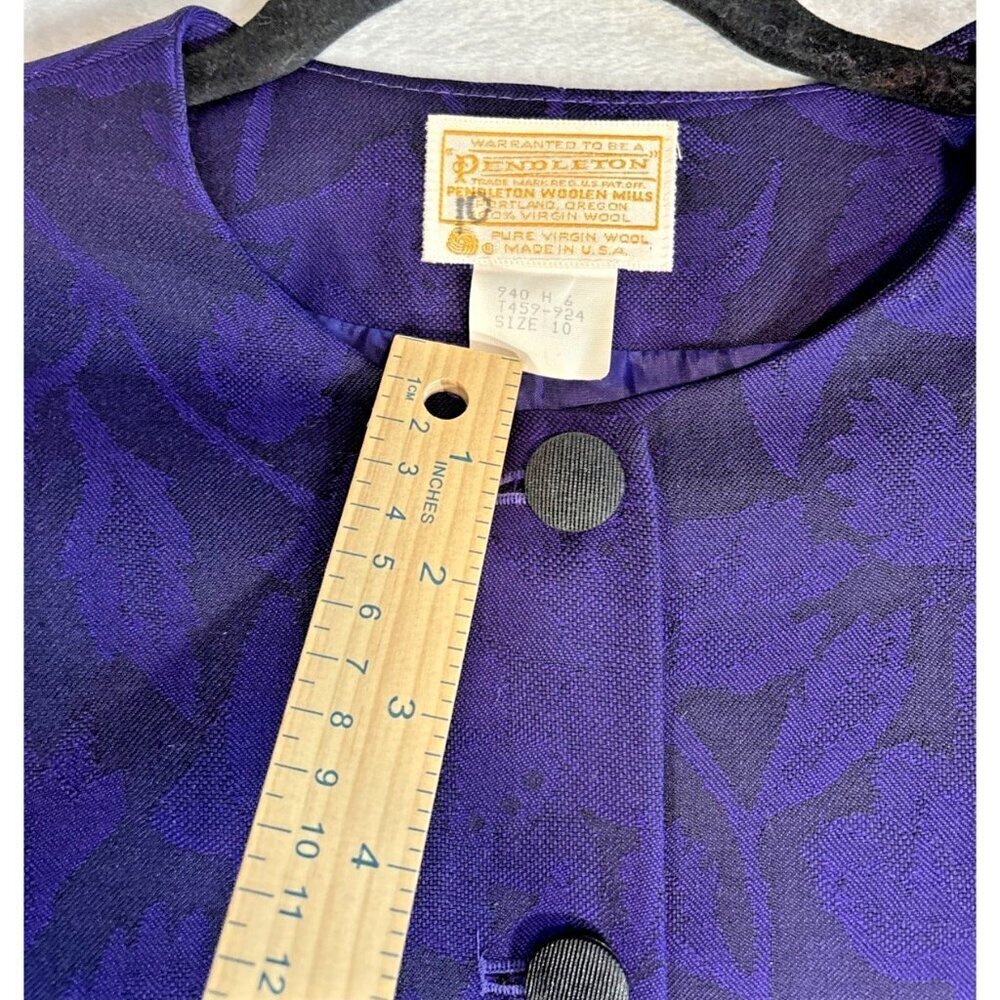Pendleton Wool Jacket Blazer Purple Flora Black V… - image 8